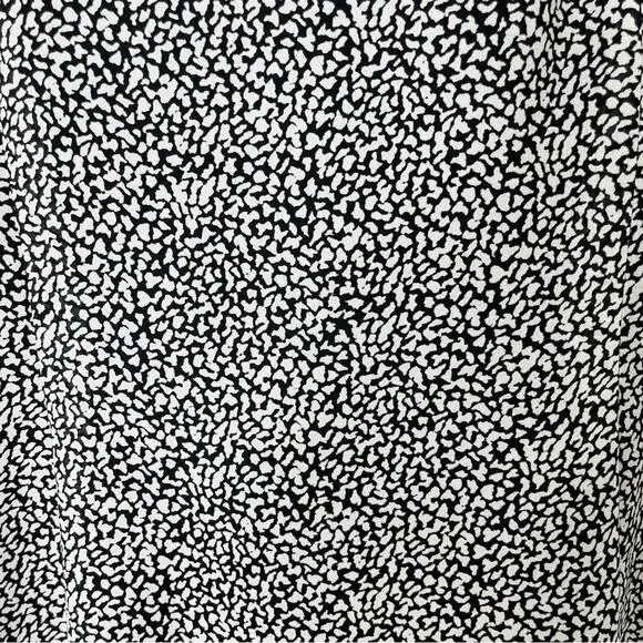 Vintage black white chiffon office abstract dots midi maxi dress 14 - Picture 5 of 7